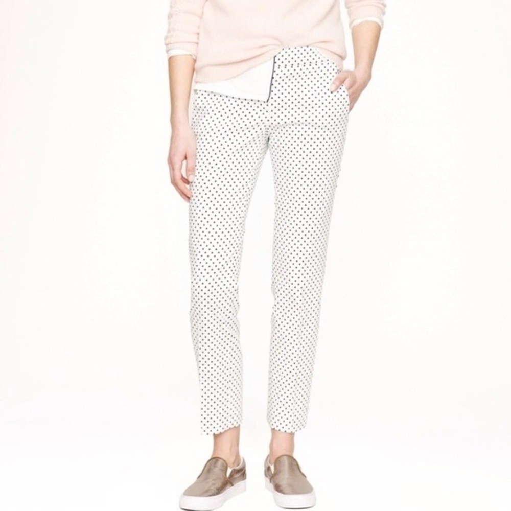 J. Crew Campbell Pant White Black Triangles